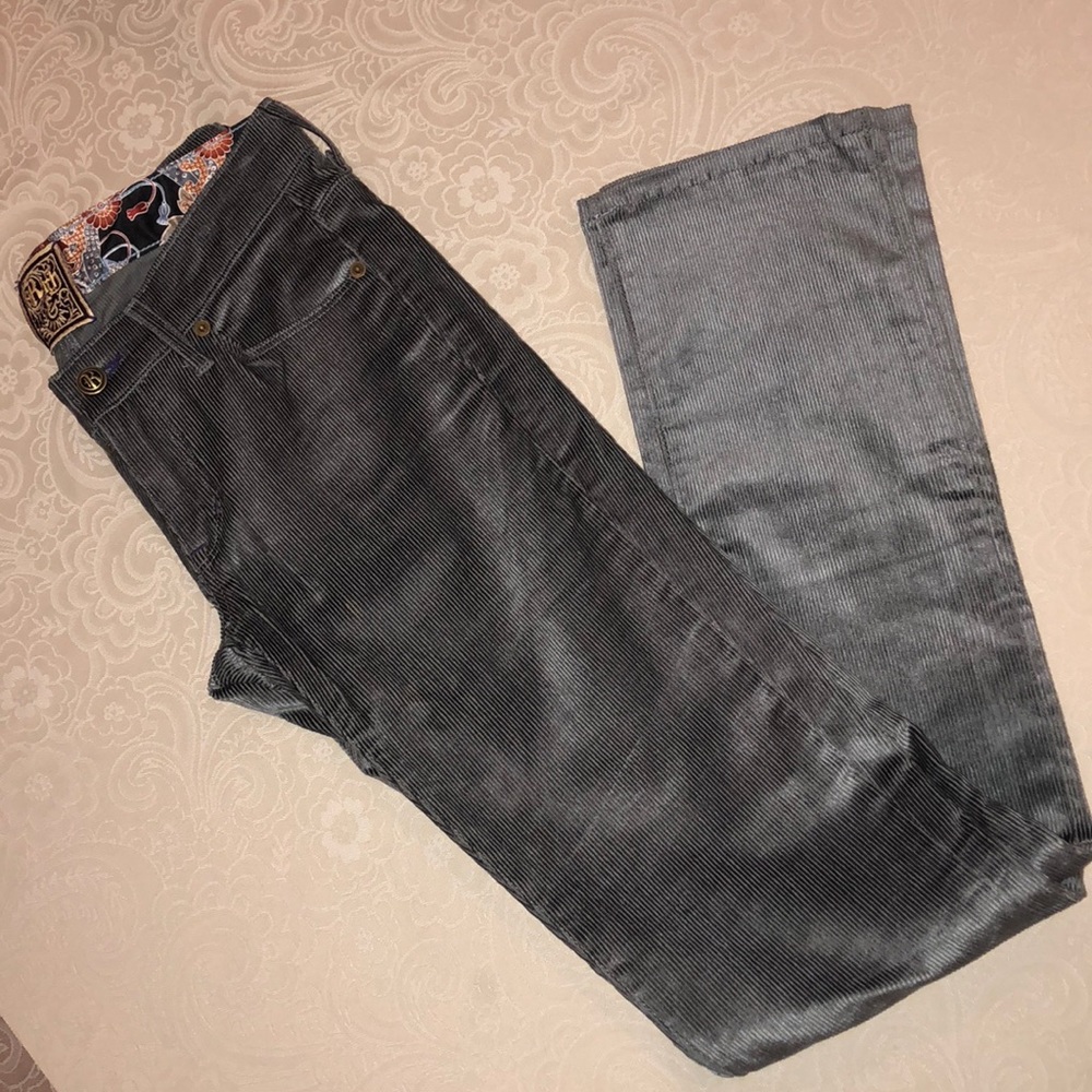 Rich and Skinny Gray Velvet Jeans